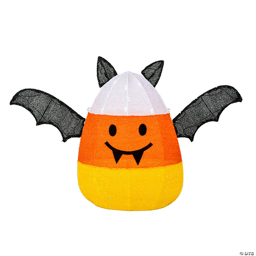 National Tree Company 27 in. Pre-Lit Candy Corn Bat Image