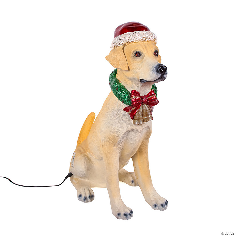 National Tree Company 28" Motion-Activated Labrador Retriever with Wagging Tail & Music- 10 Multi Color LED Lights Image