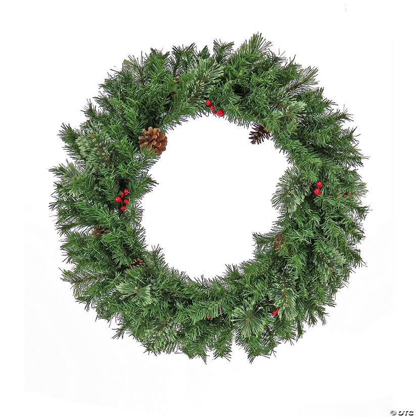National Tree Company 30" Artificial Cashmere Christmas Wreath with Pinecones and Red Berries Image
