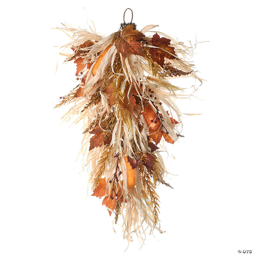 National Tree Company 30 in. Harvest Raffia Teardrop Image