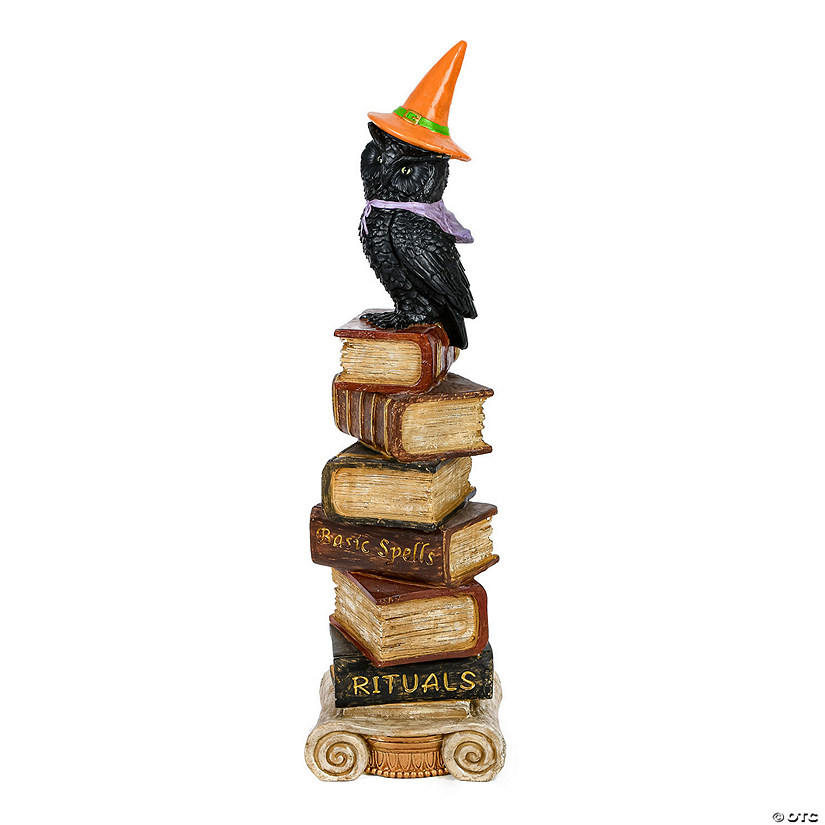 National Tree Company 32 in. Halloween Owl on Stacked Books Image