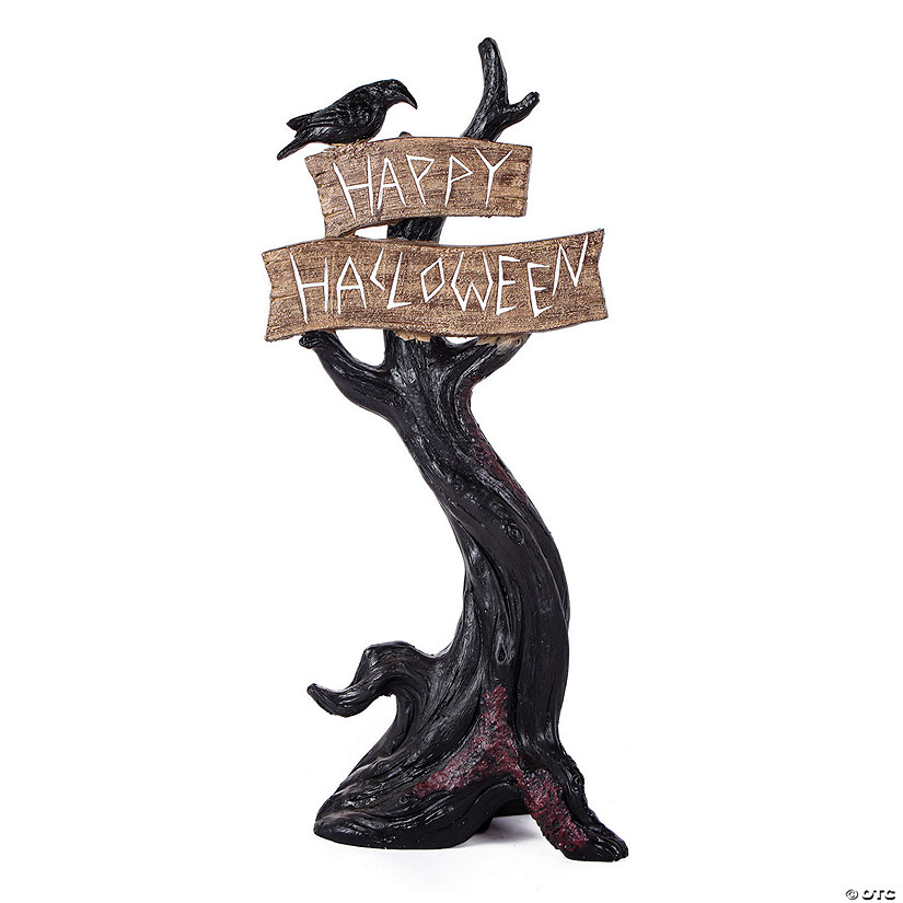 National Tree Company 32 in. Halloween Tree with Sign Image