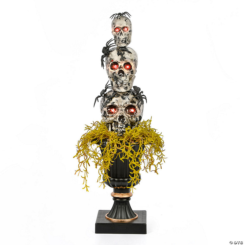 National Tree Company 32 in. Pre-Lit Halloween Skull Tower Image