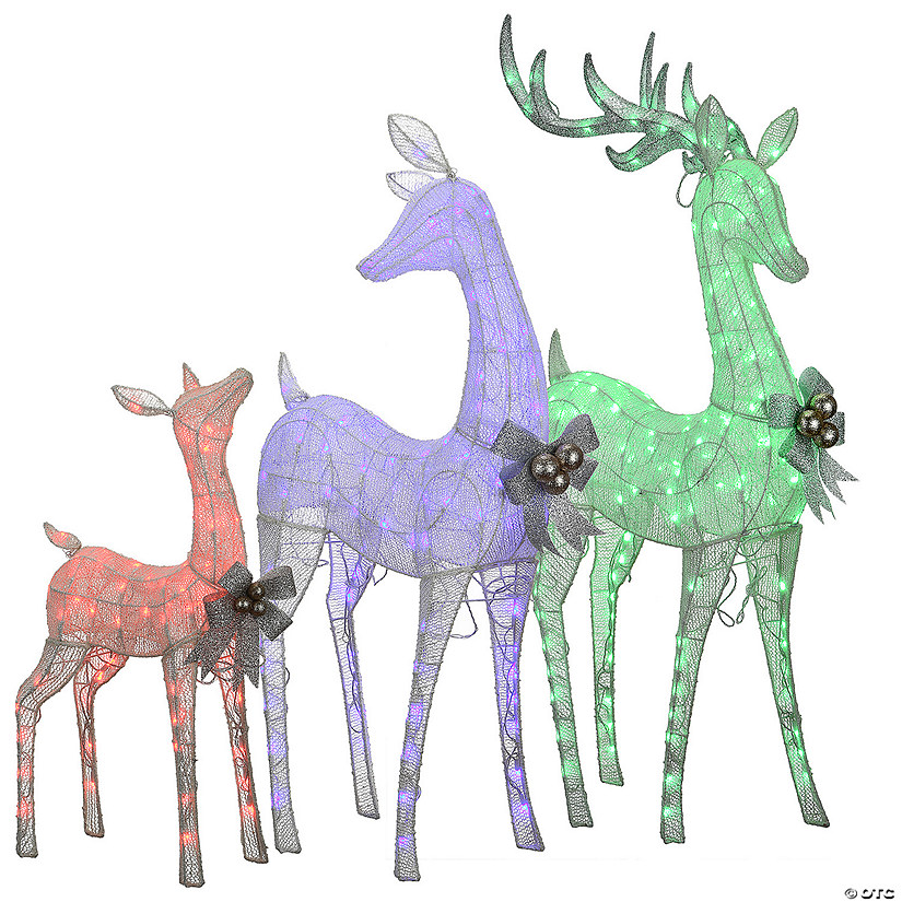 National Tree Company 36", 50" & 60" Glittered Deer Family Assortment Image