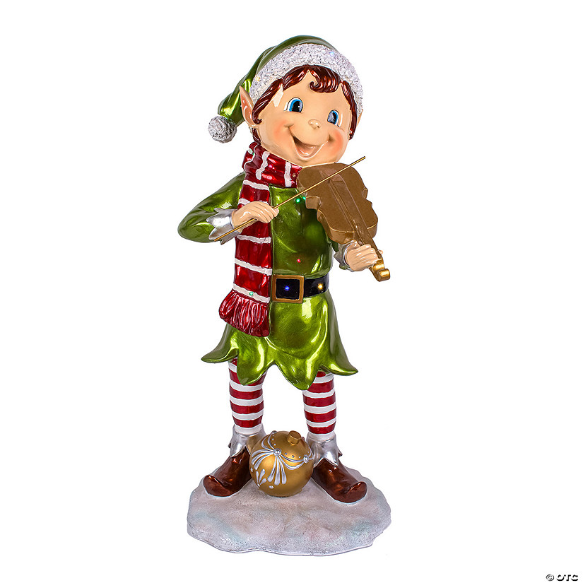 National Tree Company 36" Fiddle Playing Pixie Elf with Multicolor Lights Image