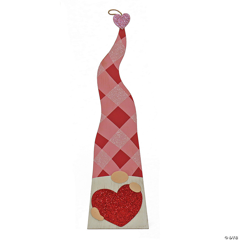 National Tree Company 36" Valentines Gnome Porch Decor with Backstand Image