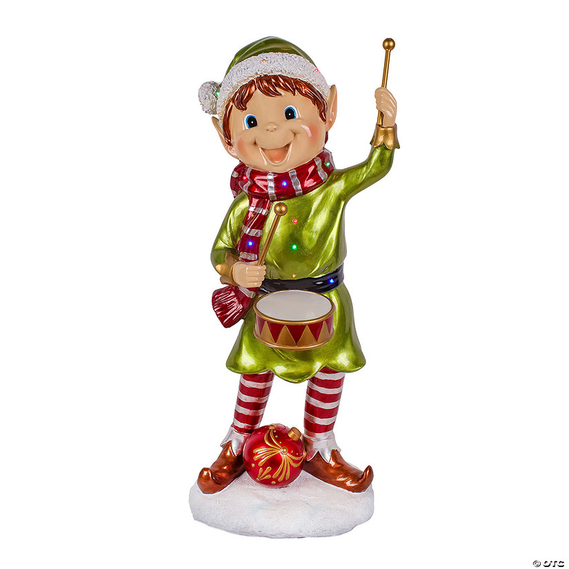 National Tree Company 37" Drumming Pixie Elf with Multicolor Lights Image