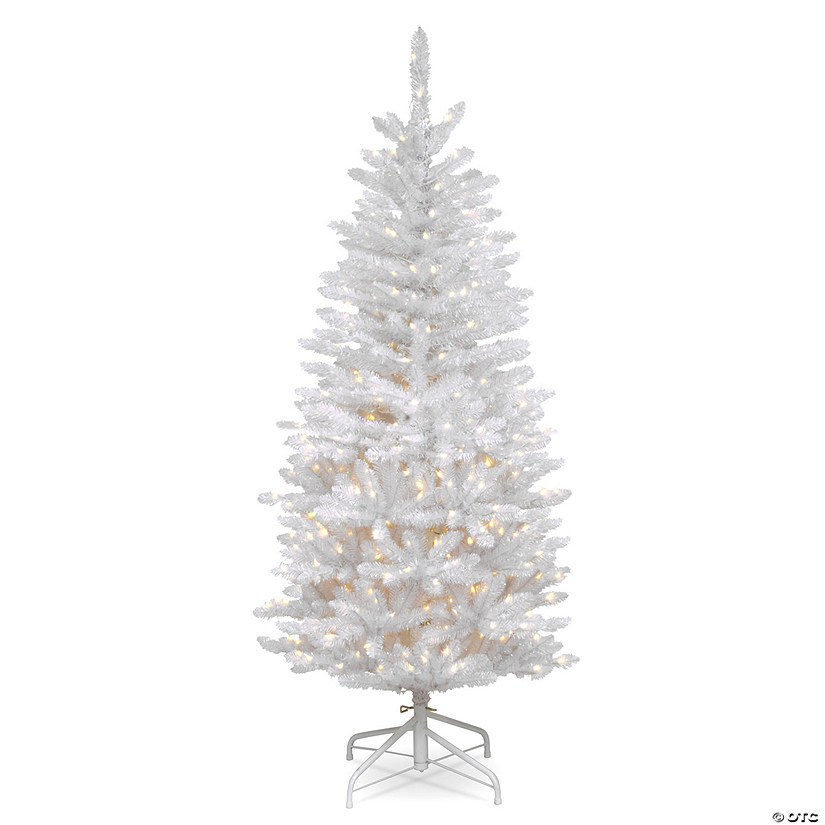 National Tree Company 4.5 ft. Kingswood&#174; White Fir Pencil Tree with Clear Lights Image