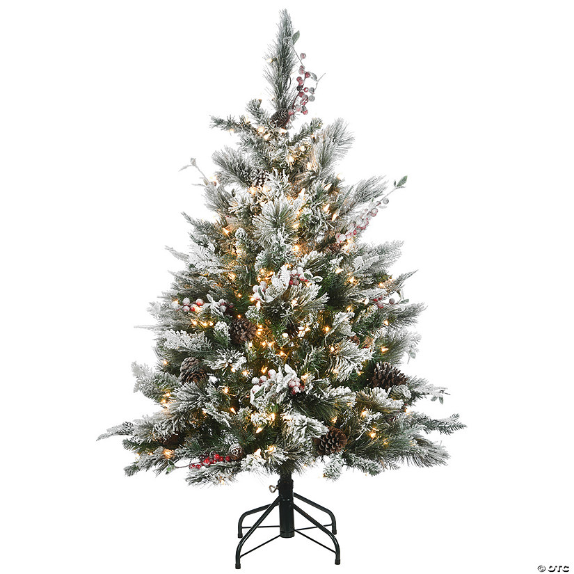 National Tree Company 4.5 ft. Snowy Bedford Pine Tree with Clear Lights Image