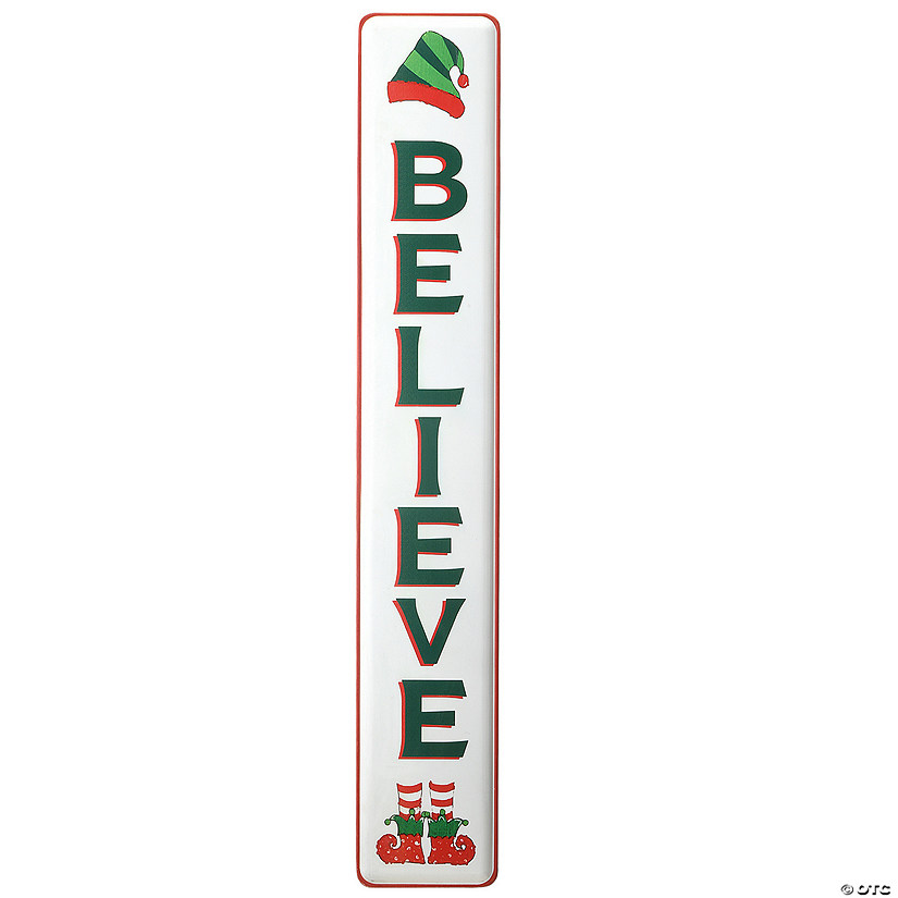 National Tree Company 47" Believe Vertical Holiday Wall Sign Image