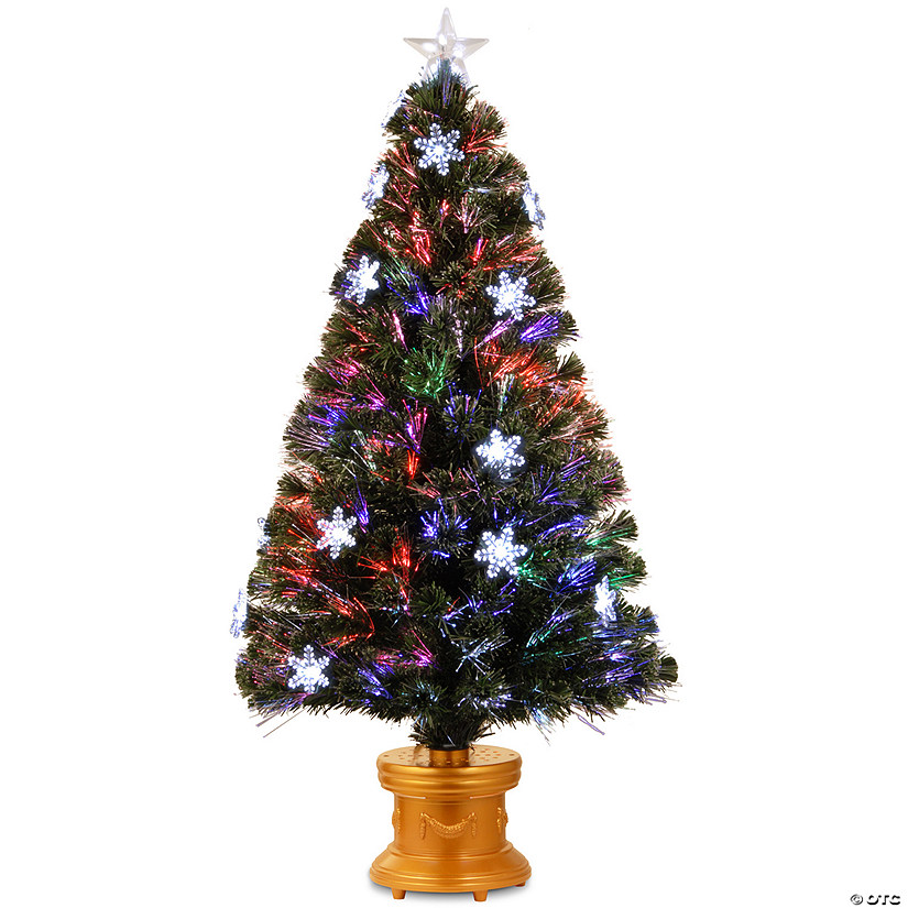 National Tree Company 48 in. Fiber Optic Fireworks Tree with Snowflakes Image