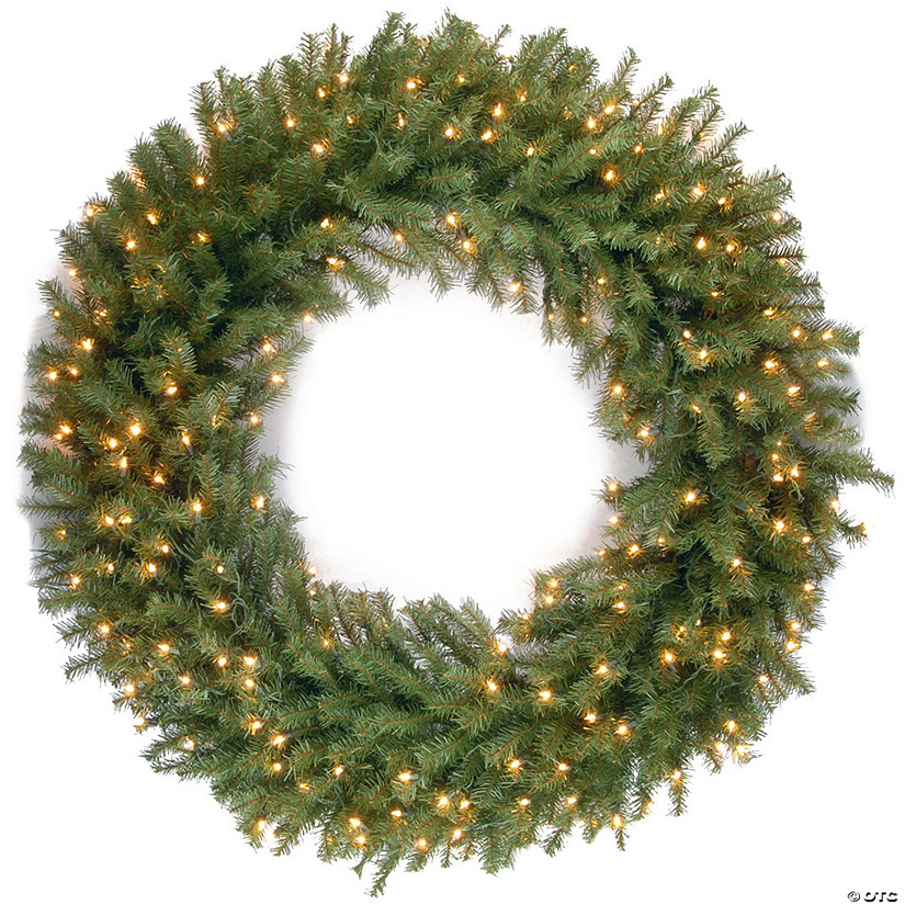 National Tree Company 48&quot; Norwood Fir Wreath with Warm White LED Lights Image