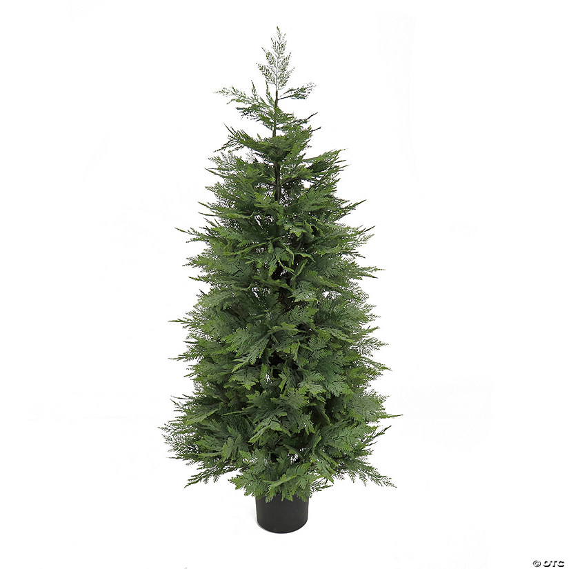 National Tree Company 5 ft. Cypress Topiary in Black Plastic Nursery Pot Image