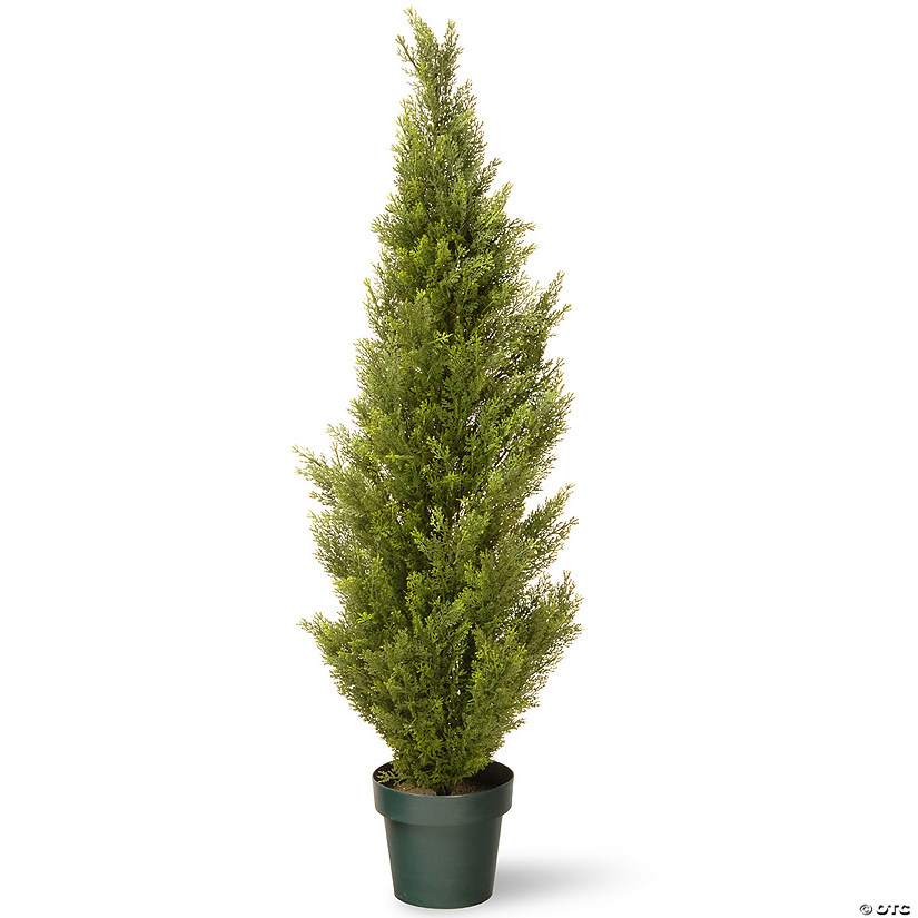 National Tree Company 53" Cedar Tree in Dark Green Round Growers Pot Image