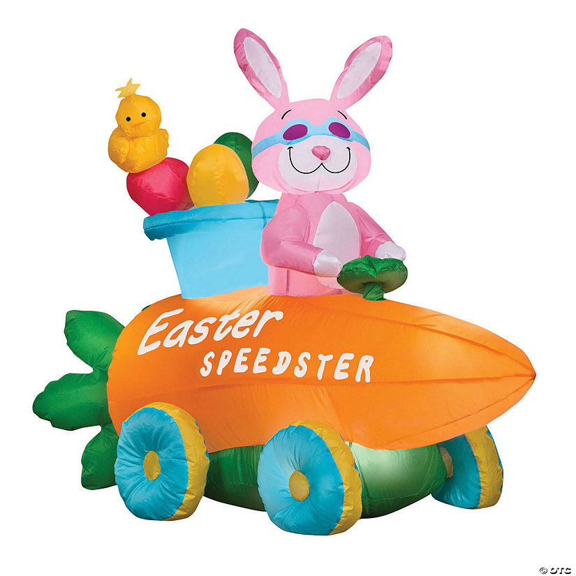 National tree company 54" inflatable bunny in easter speedster Image