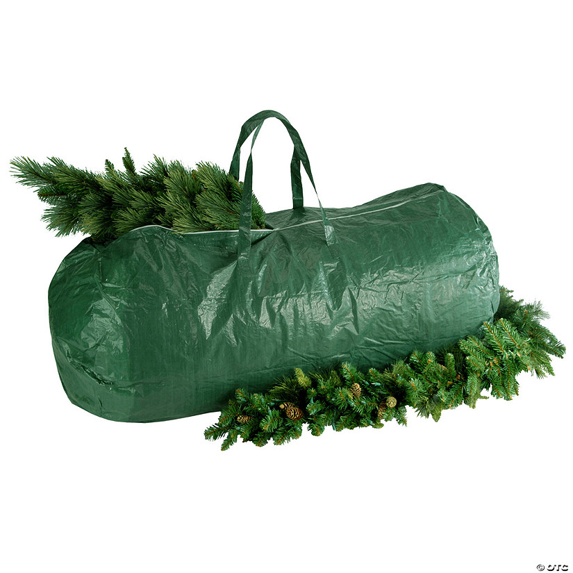National Tree Company 56" Green Heavy Duty Tree Storage Bag with Handles & White Zipper-Fits up to 9' Image