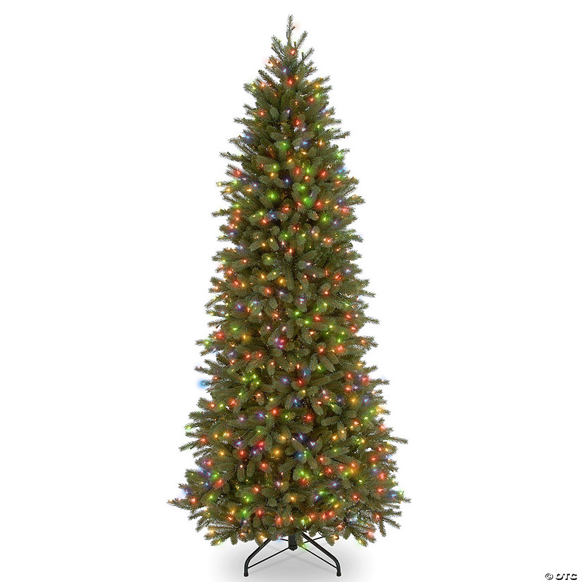 National Tree Company 6.5 ft. Jersey Fraser Fir Pencil Slim Tree with Multicolor Lights Image