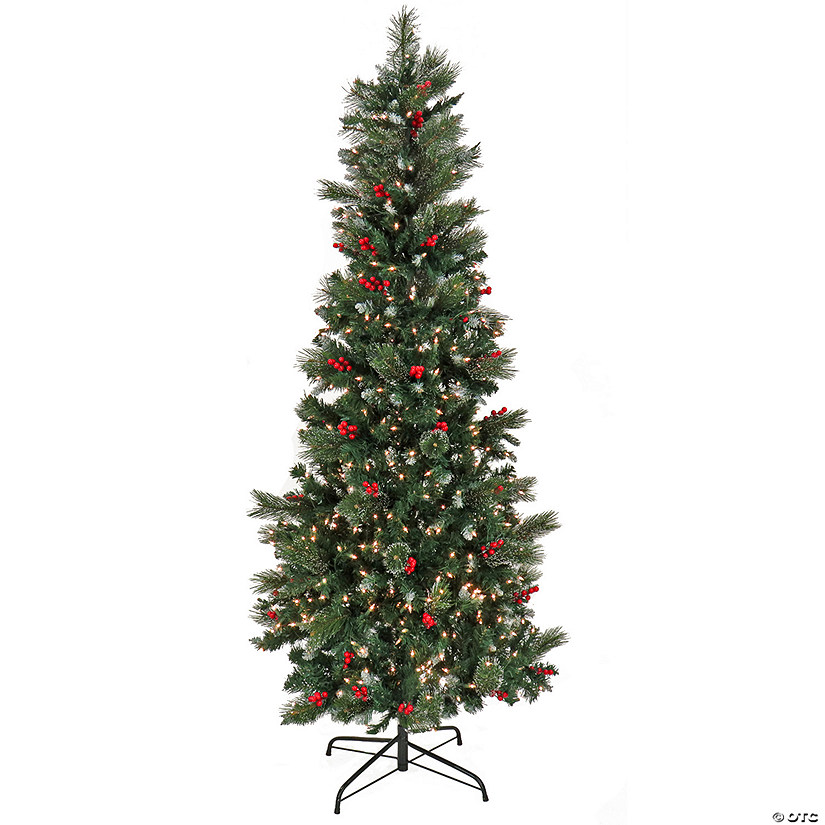 National Tree Company 6.5 ft. Pre-lit Artificial Meadowlark Pencil Hinged Tree, 650 Clear Lights- UL Image