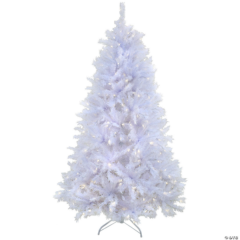 National Tree Company 6.5 ft. Pre-lit Artificial Millville White Hinged Tree with PowerConnect, 400 Warm White LED Lights-UL Image