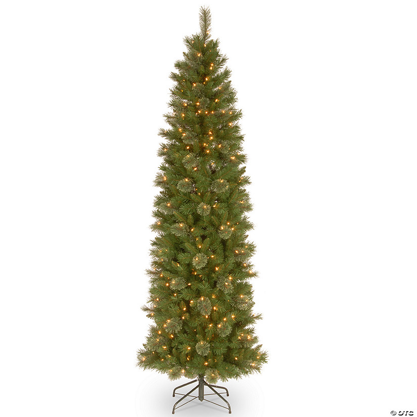 National Tree Company 6.5 ft. Tacoma Pine Pencil Slim Tree with Clear Lights Image