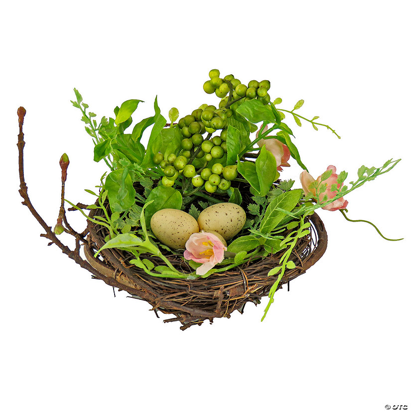 National Tree Company 6" Bird's Nest And Berries Table Decor Image