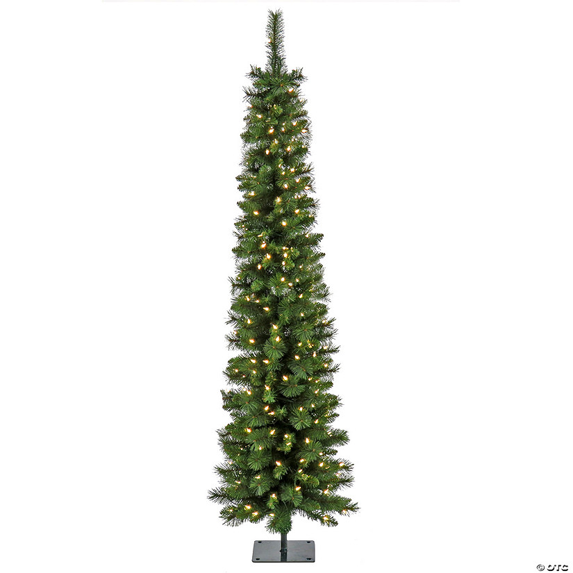 National Tree Company 6 ft. Pre-Lit Nooksack Fir Pencil Slim Tree with LED Lights Image