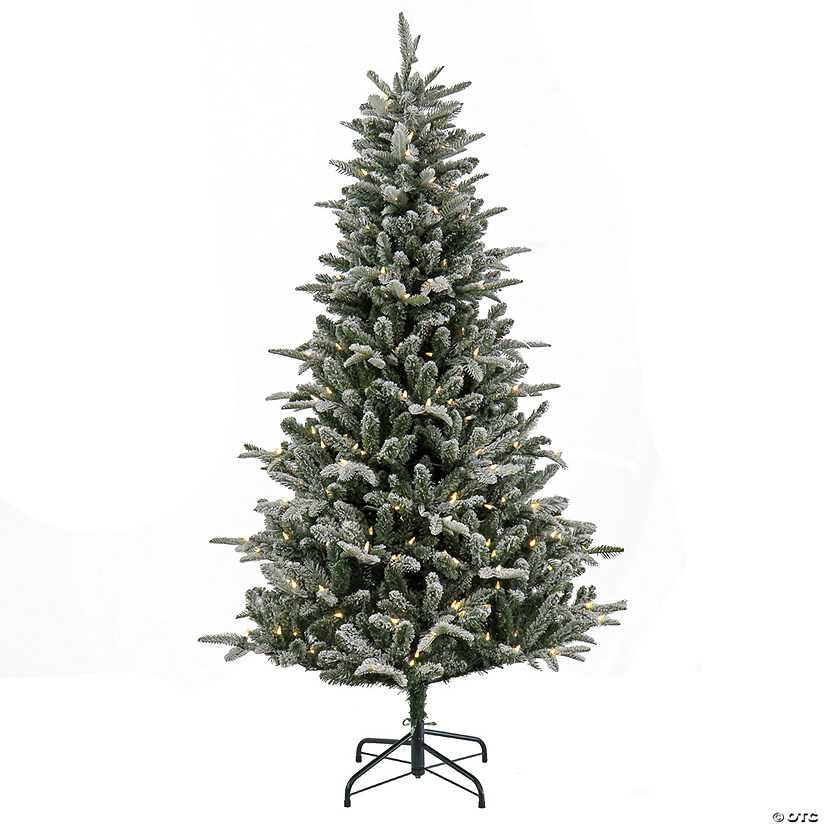 National Tree Company 6 ft. Pre-Lit Snowy Libby Fir Tree with LED Lights Image