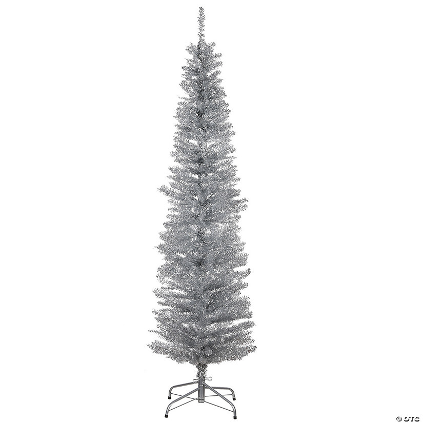 National Tree Company 6 ft. Silver Tinsel Tree Image