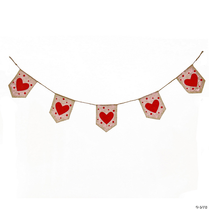 National Tree Company 6 ft. Valentine Garland with Red Hearts & Dots Image