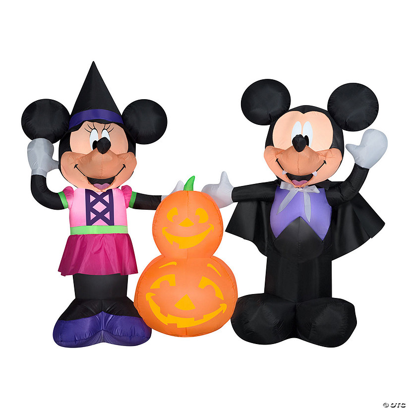National Tree Company 66 in. Inflatable Halloween Mickey and Minnie with Pumpkins Image