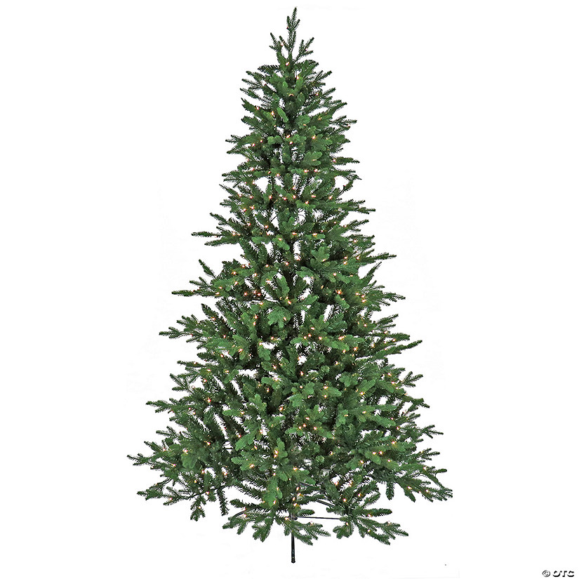 National Tree Company 7.5 ft. Pre-lit Artificial Feel Real Merryweather Fir Hinged Tree, 750 Clear Lights- UL Image