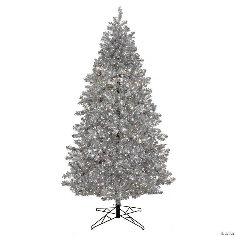 National Tree Company 7.5 ft. Pre-Lit Christmas Matte Silver Metallic Tree Image
