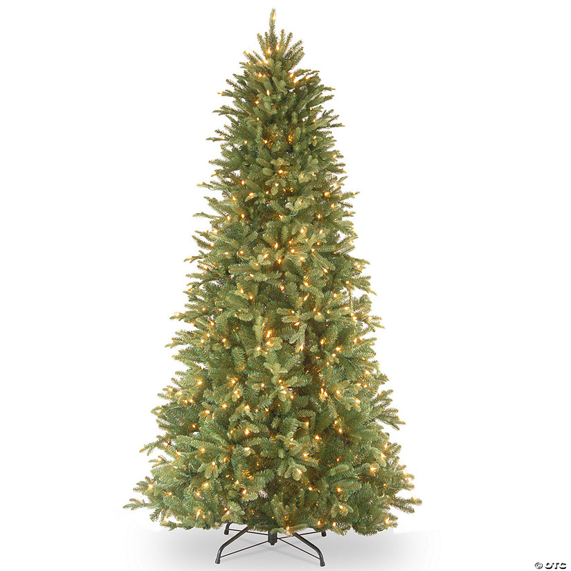 National Tree Company 7.5 ft. Tiffany Fir Slim Tree with Clear Lights Image