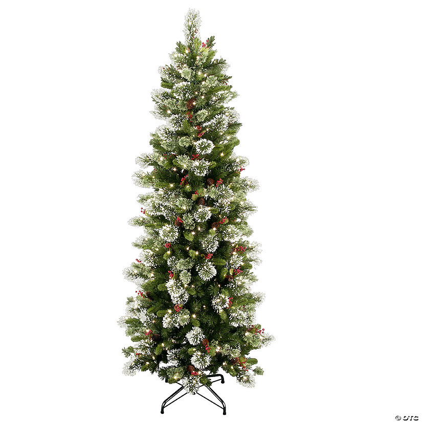 National Tree Company 7.5 ft. Wintry Pine&#174; Slim Tree with Clear Lights Image