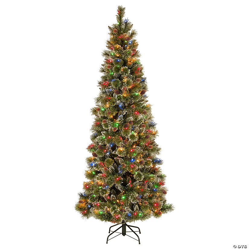 National Tree Company 7 ft. PowerConnect&#8482; Glittering Pine Pencil Slim Tree with Multicolor Lights Image