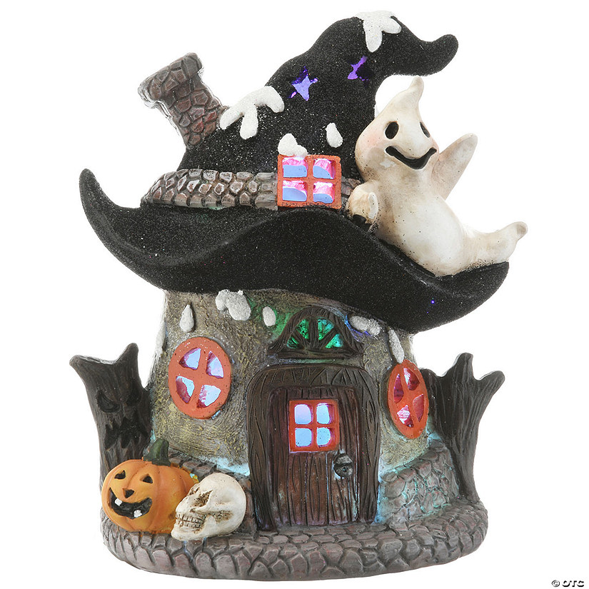 National Tree Company 7 in. Black Hat Haunted House with LED Light Image