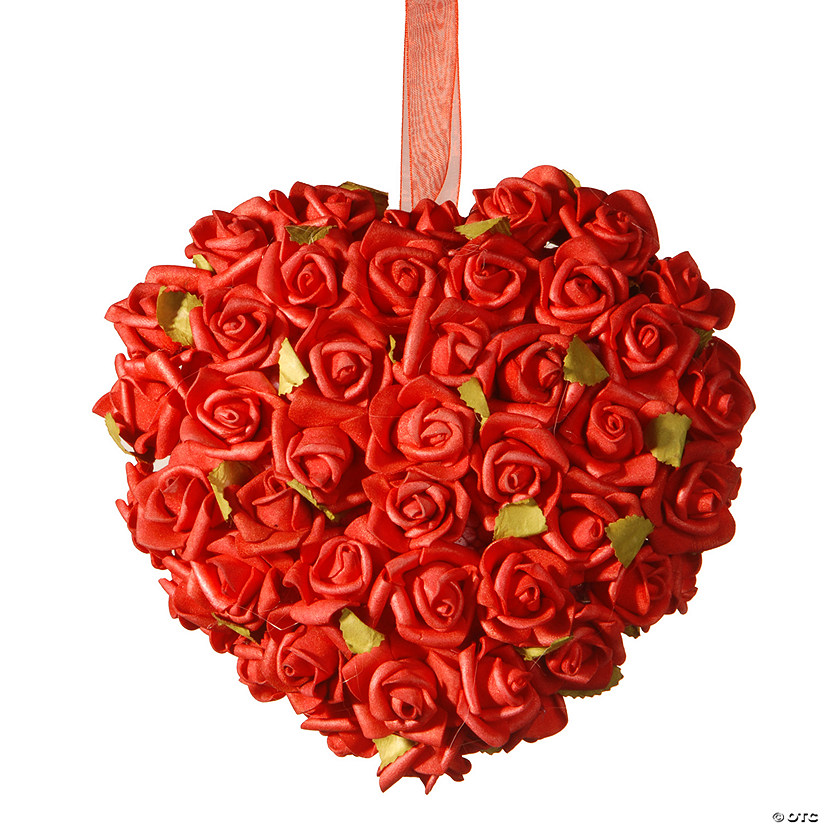 National Tree Company 7" Valentine Red Rose Heart Image