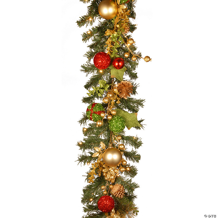 National Tree Company 72" Decorated Christmas Garland with Battery Operated LED Lights Image