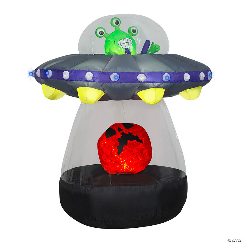 National Tree Company 72 in. Halloween Inflatable Animated Alien Spacecraft Image
