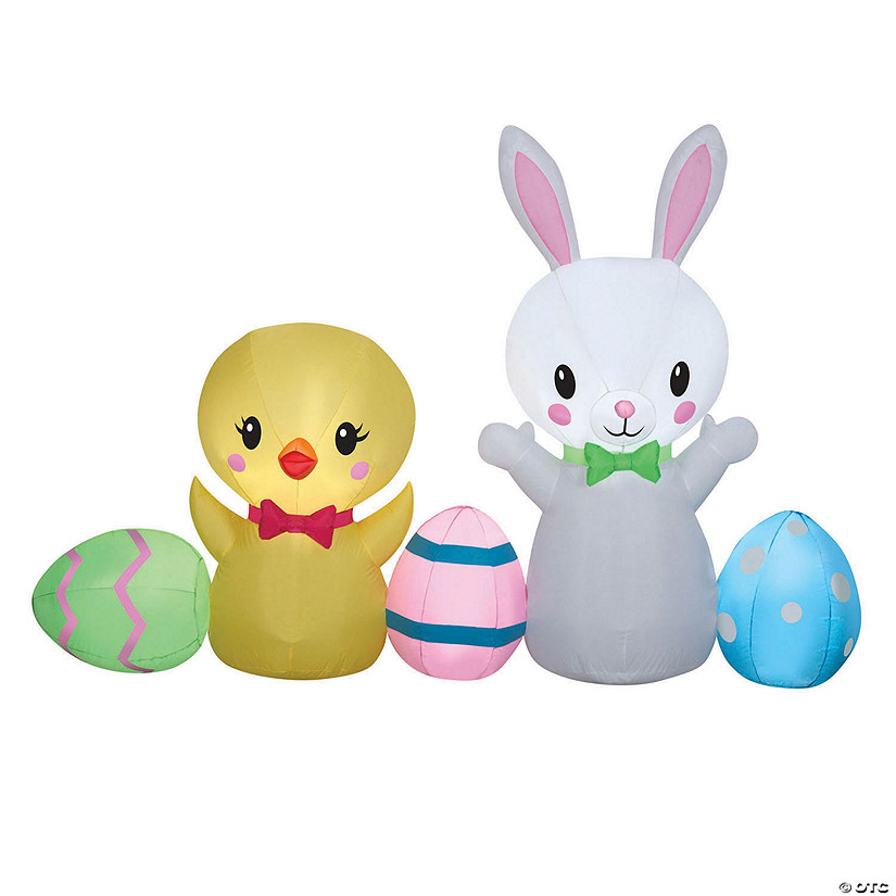 National tree company 78" inflatable easter bunny and chick Image