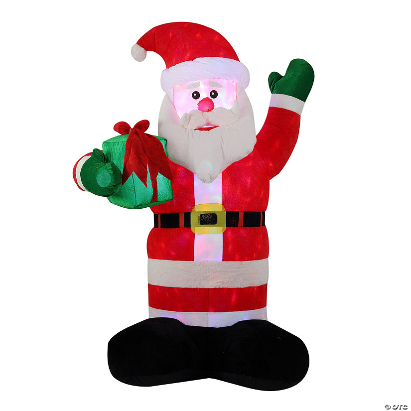 National Tree Company 8 ft. Inflatable Santa with Gift Image