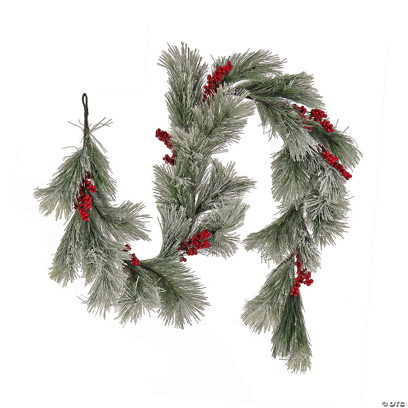 National Tree Company 8 ft. Snowy Pine Berry Plastic Garland Image