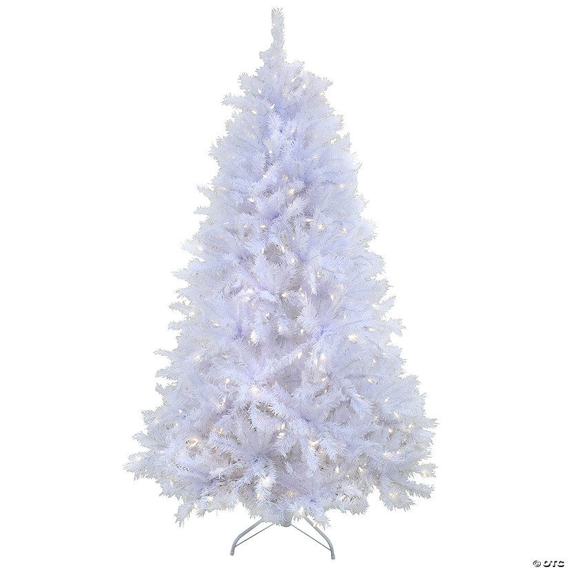 National Tree Company 9 f.t Pre-lit Artificial Millville White Hinged Tree with PowerConnect, 700 Dual Color&#174; LED Lights Image