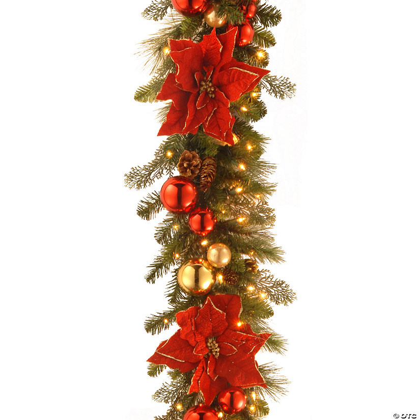 National Tree Company 9 ft. Decorative Collection Home for the Holidays Garland with Clear Lights Image