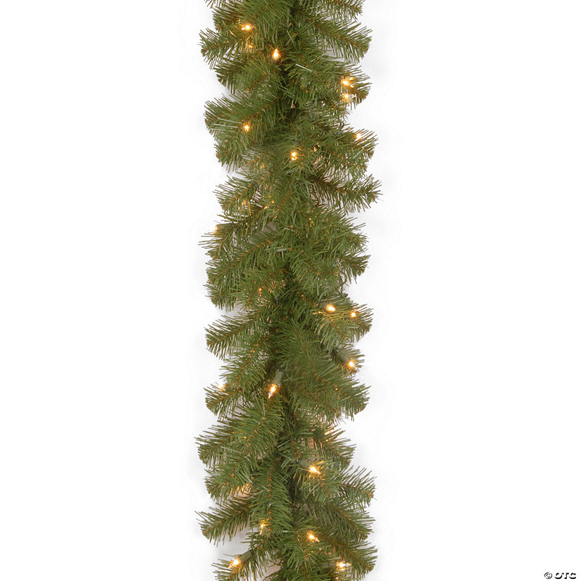 National Tree Company 9 ft. North Valley&#174; Spruce Garland with Battery Operated Dual Color LED Lights Image