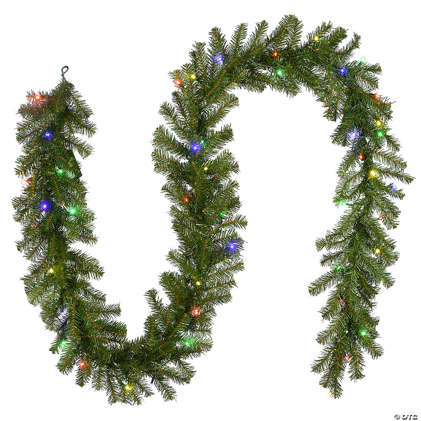 National Tree Company 9 ft. Norwood Fir Garland with Battery Operated Multicolor LED Lights Image