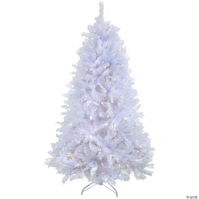 National Tree Company 9 ft. Pre-lit Artificial Millville White Hinged Tree with PowerConnect, 700 Warm White LED Lights Image