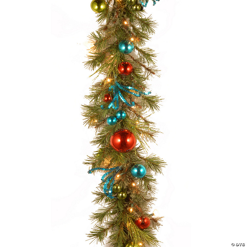 National Tree Company 9 ft. Retro Garland with Battery Operated Warm White LED Lights Image