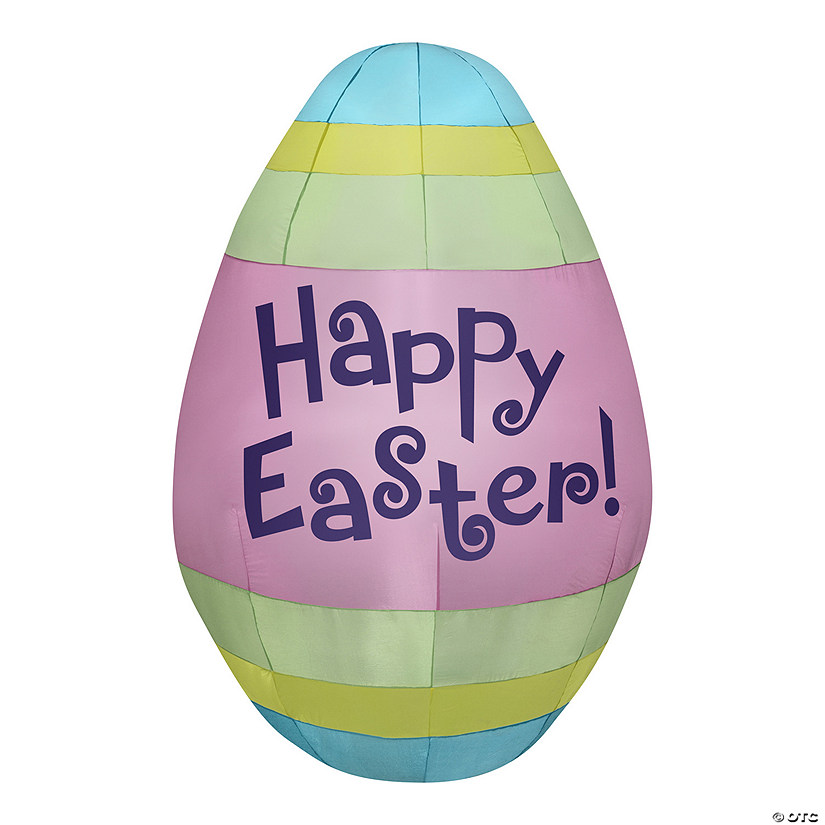 National Tree Company Airblown 66" Easter Collection "Happy Easter!" Egg- OPP- 2 White LED LIghts- UL Image