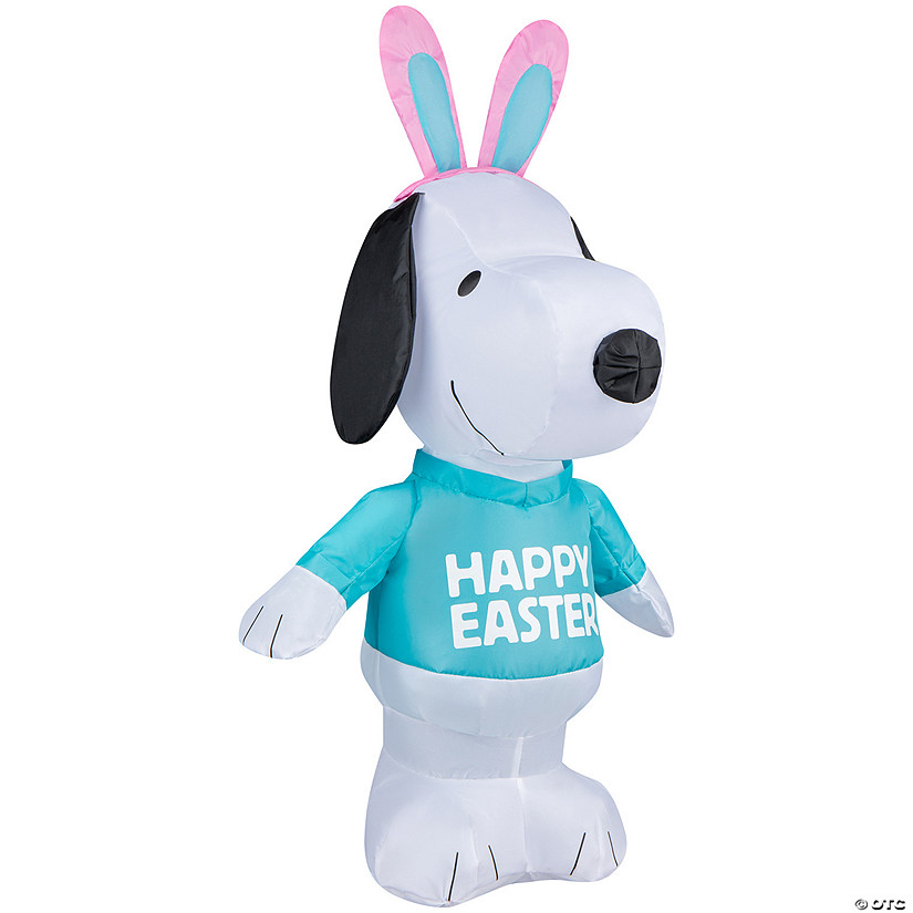 National Tree Company Airdorable Airblown 19" Easter Snoopy with Bunny Ears- Peanuts- BAT/ USB (Batteries not included) Image